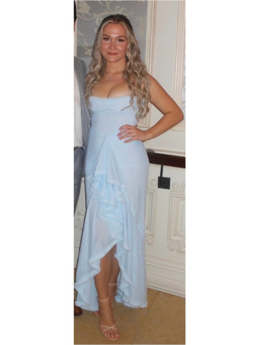 House of CB Gabbi Ruffle Mesh High-Low Cocktail Dress